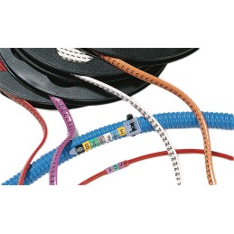 1 Bag of 500 - HellermannTyton Ovalgrip Slide On Cable Markers, White on Violet, Pre-printed '7', 1.8 - 6.3mm Cable