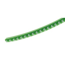 1 Reel of 1000 - HellermannTyton Helagrip Slide On Cable Markers, White on Green, Pre-printed '5', 2 - 5mm Cable