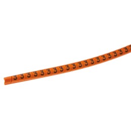 1 Reel of 1000 - HellermannTyton Helagrip Slide On Cable Markers, Black on Orange, Pre-printed '3', 2 - 5mm Cable