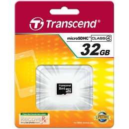 1 pcs - Transcend 32 GB MicroSDHC Micro SD Card, Class 4