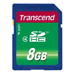 1 pcs - Transcend 8 GB SDHC SD Card, Class 4