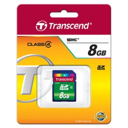 1 pcs - Transcend 8 GB SDHC SD Card, Class 4