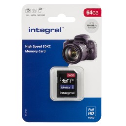 1 pcs - Integral Memory 64 GB SDXC SD Card, Class 10, UHS-1 U1