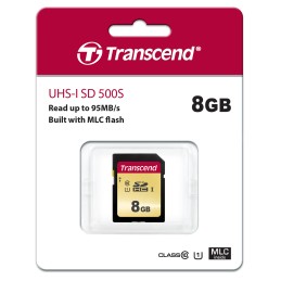 1 pcs - Transcend 8 GB SDXC SD Card, Class 10, UHS-I U1, UHS-I U3, V30