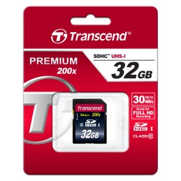1 pcs - Transcend 32 GB SDHC SD Card, Class 10
