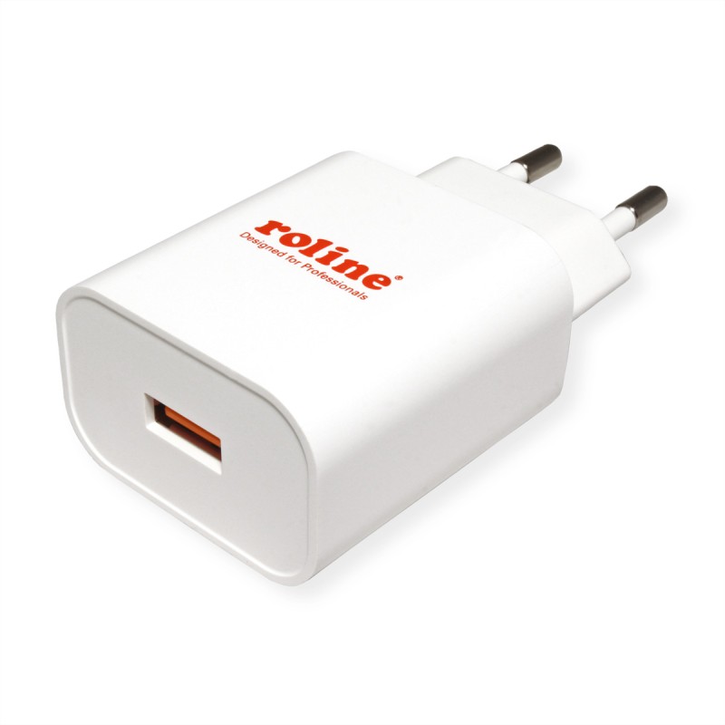 1 pcs - Roline Mobile Phone Charger, Wall Charger, White