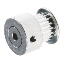 1 pcs - RS PRO Timing Belt Pulley, Aluminium, Zinc Plated Steel 6.4mm Belt Width x 2mm Pitch, 18 Tooth