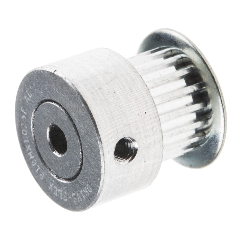 1 pcs - RS PRO Timing Belt Pulley, Aluminium, Zinc Plated Steel 6.4mm Belt Width x 2mm Pitch, 18 Tooth