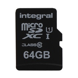 1 pcs - Integral Memory 64 GB MicroSDXC Micro SD Card, Class 10