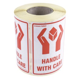1 pcs - RS PRO Paper Safety Labels, Handle with Care-Text 79 mm x 108mm