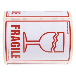 1 pcs - RS PRO Paper Safety Labels, Fragile-Text 79 mm x 108mm