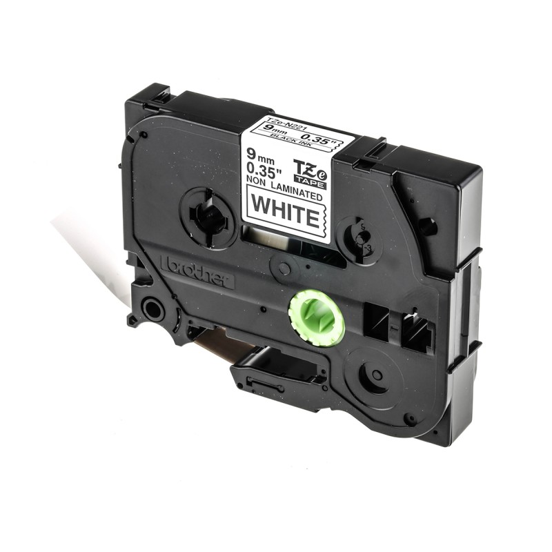 1 pcs - Brother Black on White Label Printer Tape, 8 m Length, 9 mm Width