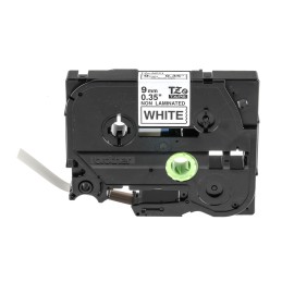 1 pcs - Brother Black on White Label Printer Tape, 8 m Length, 9 mm Width