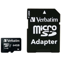 1 pcs - Verbatim 64 GB MicroSDXC Micro SD Card, Class 10