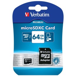 1 pcs - Verbatim 64 GB MicroSDXC Micro SD Card, Class 10