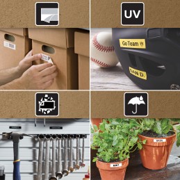 1 pcs - Dymo White on Black Label Printer Tape, 3 m Length