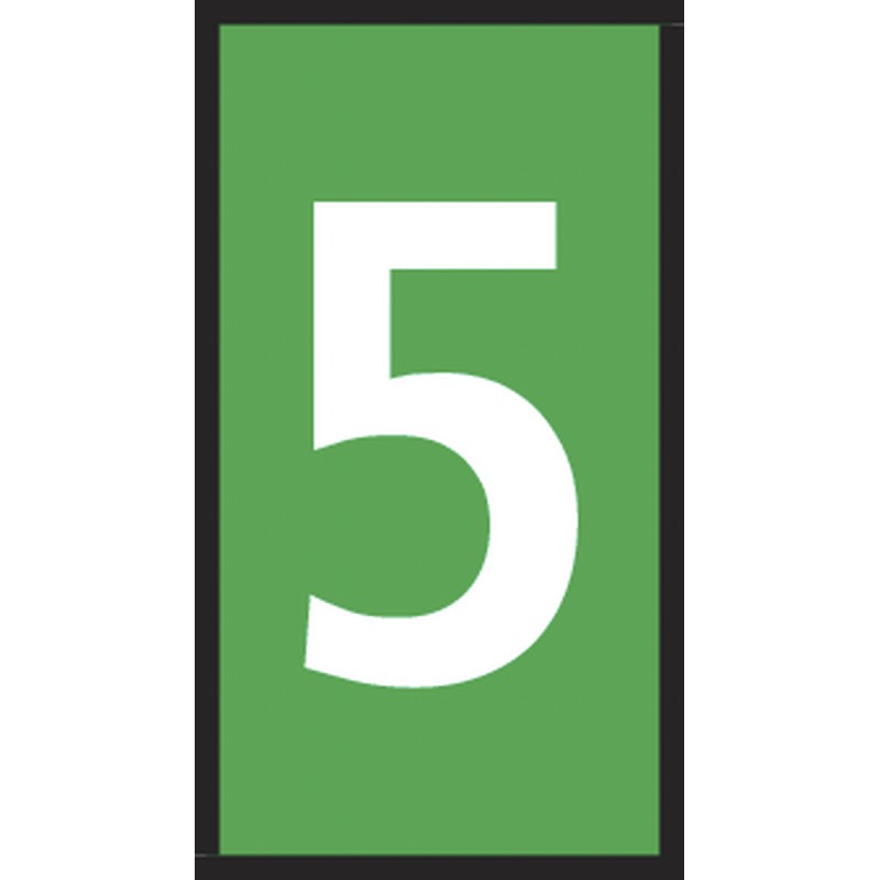 1 Bag of 200 - HellermannTyton WIC0 Snap On Cable Markers, Brown, Pre-printed '5', 0.8 - 2.2 Cable