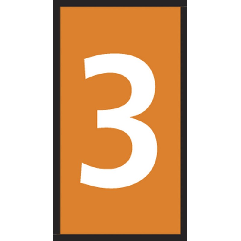 1 Bag of 200 - HellermannTyton WIC0 Snap On Cable Markers, White, Pre-printed '3', 0.8 - 2.2 Cable