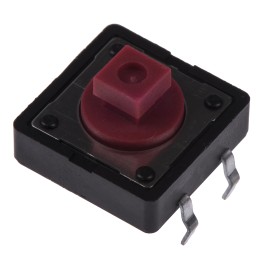 10 pcs - Red Plunger Tactile Switch, SPST 50 mA @ 12 V dc 3mm