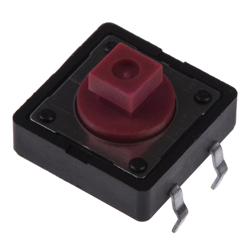 10 pcs - Red Plunger Tactile Switch, SPST 50 mA @ 12 V dc 3mm