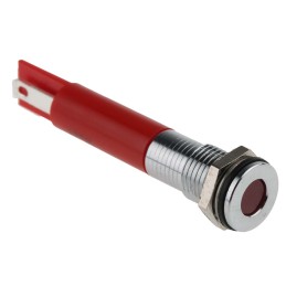 1 pcs - RS PRO Red Panel Mount Indicator, 220V ac, 8mm Mounting Hole Size, IP67