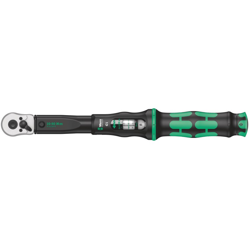 1 pcs - Wera C1 Click Torque Wrench, 10 - 50Nm, 1/2 in Drive, Square Drive - RS Calibrated
