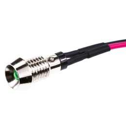 1 pcs - Marl Green Panel Mount Indicator, 2.8V, 6mm Mounting Hole Size, Lead Wires Termination