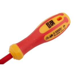 1 pcs - RS PRO Slotted Insulated Screwdriver, 3 x 0.5 mm Tip, 100 mm Blade, VDE/1000V, 190 mm Overall