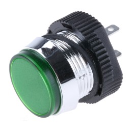 1 pcs - Signal Construct Green Panel Mount Indicator, 24 - 28V, 16mm Mounting Hole Size, IP67