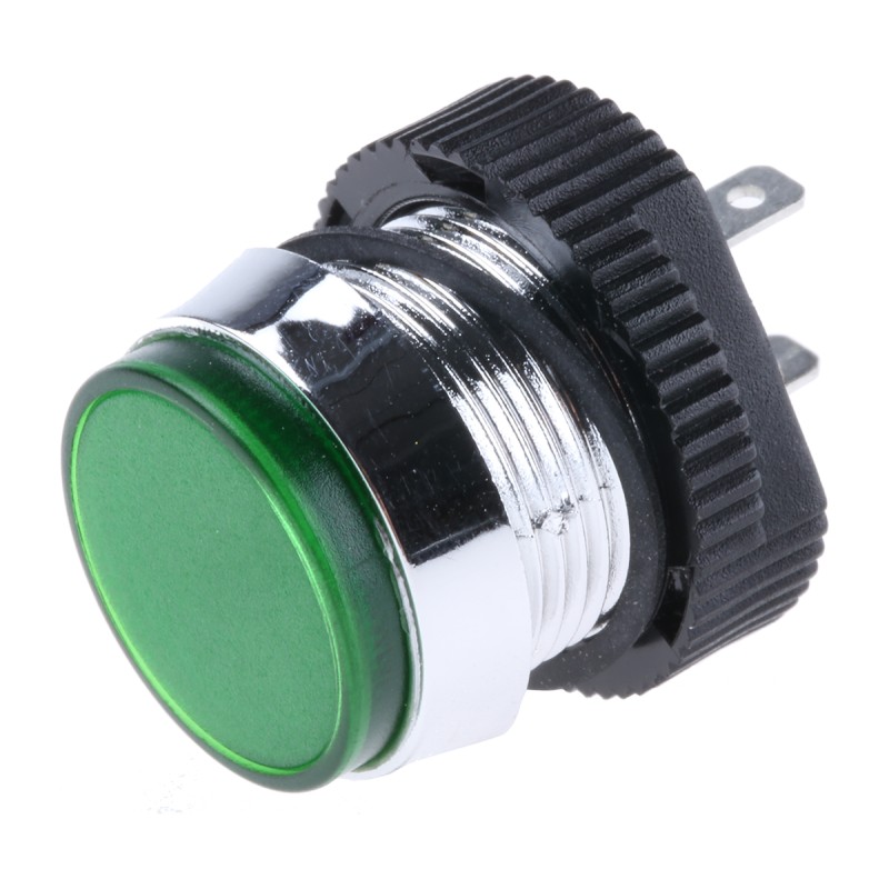 1 pcs - Signal Construct Green Panel Mount Indicator, 24 - 28V, 16mm Mounting Hole Size, IP67
