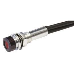 1 pcs - Oxley Red Panel Mount Indicator, 1.9V dc, 5mm Mounting Hole Size, Lead Wires Termination, IP67