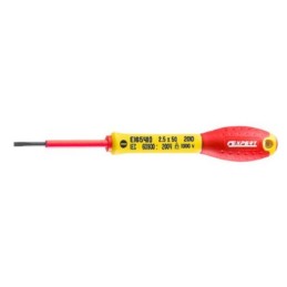 1 pcs - Expert by Facom Slotted Insulated Screwdriver, Slotted Head 4 mm Tip, VDE/1000V
