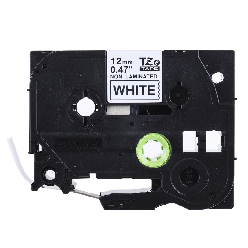 1 pcs - Brother Black on White Label Printer Tape, 8 m Length, 12 mm Width