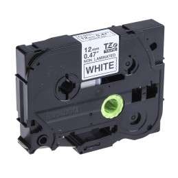 1 pcs - Brother Black on White Label Printer Tape, 8 m Length, 12 mm Width