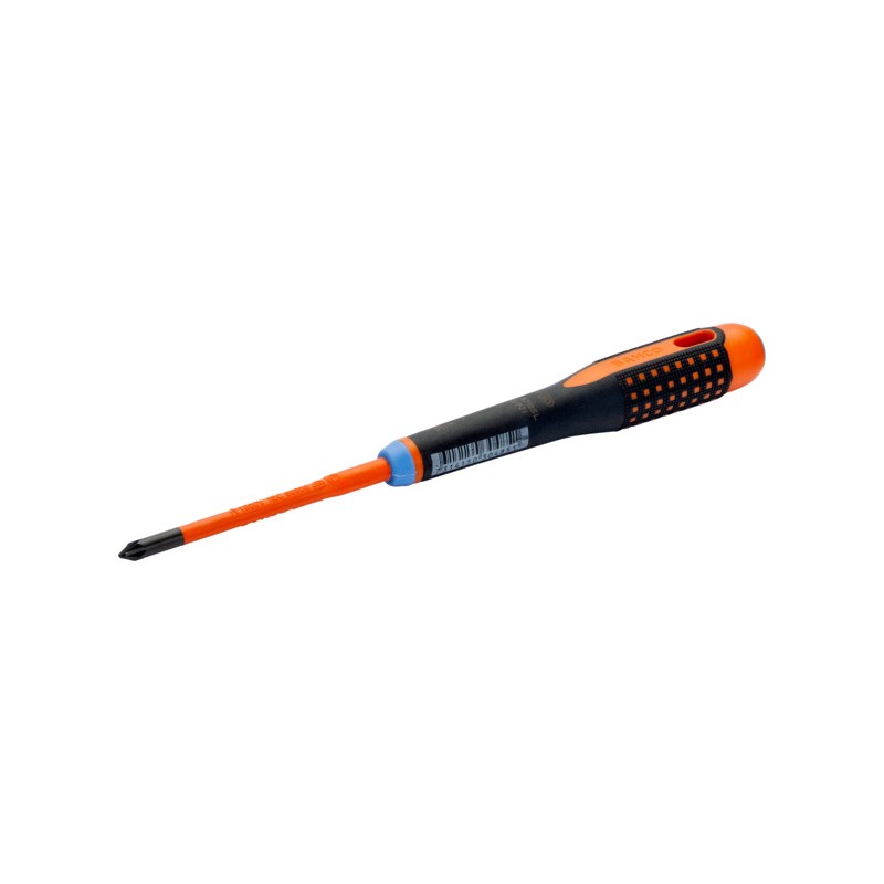 1 pcs - Bahco Slotted Insulated Screwdriver, PZ1-PZ2 Tip, VDE/1000V