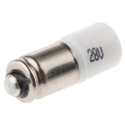 1 pcs - RS PRO White LED Indicator Lamp, 28V ac/dc, Midget Groove Base, 6mm Diameter, 2070mcd