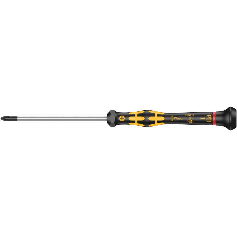 1 pcs - Wera Phillips Precision Screwdriver, PH1 Tip, 80 mm Blade, 177 mm Overall