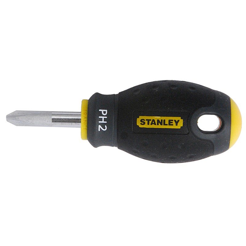 1 pcs - Stanley Phillips Stubby Screwdriver, PH2 Tip, 30 mm Blade