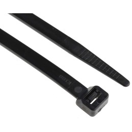 1 Bag of 1000 - RS PRO Cable Tie, 380mm x 7.6 mm, Black Nylon, Pk-1000