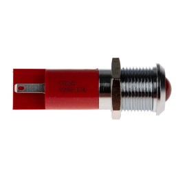 1 pcs - RS PRO Red Panel Mount Indicator, 12V dc, 14mm Mounting Hole Size, Solder Tab Termination