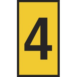 1 Bag of 200 - HellermannTyton WIC0 Snap On Cable Markers, Black, Pre-printed '4', 0.8 - 2.2 Cable