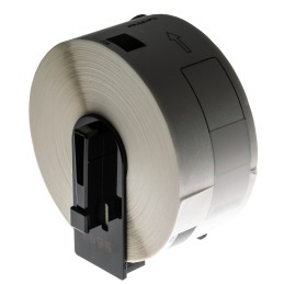 1 Box of 400 - Brother White Black Print Label Roll, 90mm Width, 38mm Height, 400Per Roll Qty