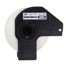 1 Box of 800 - Brother White Black Print Label Roll, 62mm Width, 29mm Height, 800Per Roll Qty