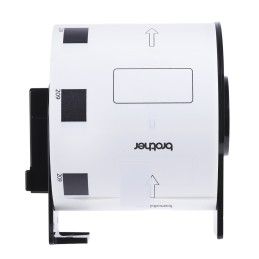 1 Box of 800 - Brother White Black Print Label Roll, 62mm Width, 29mm Height, 800Per Roll Qty