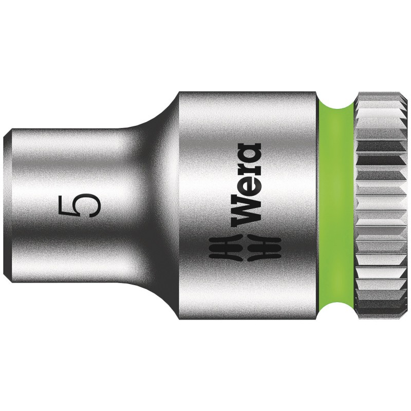 1 pcs - Wera 1/4 in Drive 5mm Standard Socket, 6 point, 23 mm Overall Length