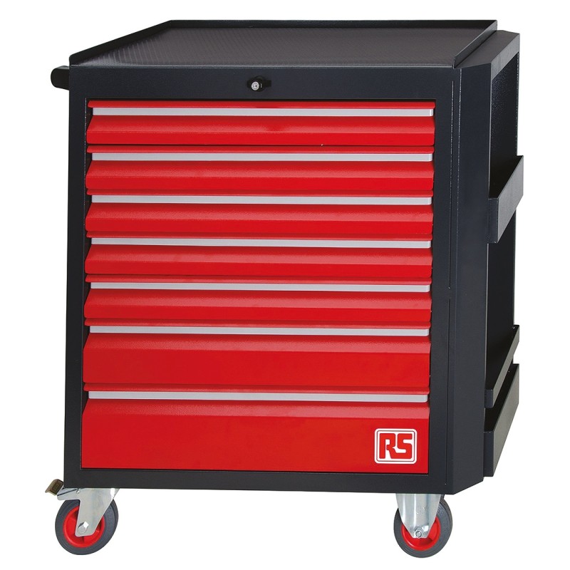 1 pcs - RS PRO 7 drawer Steel Wheeled Tool Chest, 975mm x 450mm x 890mm