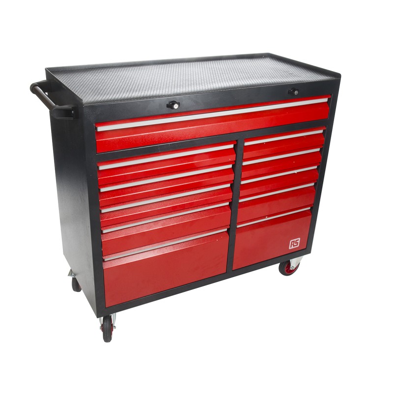 1 pcs - RS PRO 11 drawer Steel Wheeled Tool Chest, 985mm x 450mm x 1085mm