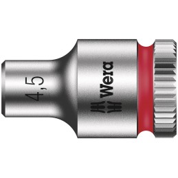 1 pcs - Wera 1/4 in Drive 4.5mm Standard Socket, 6 point, 23 mm Overall Length