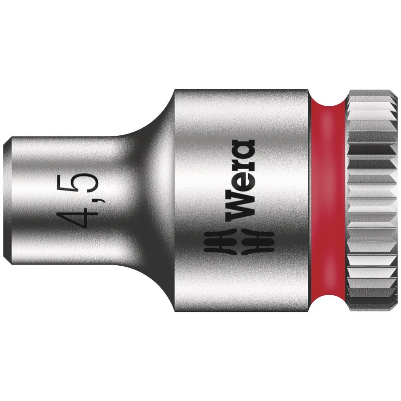 1 pcs - Wera 1/4 in Drive 4.5mm Standard Socket, 6 point, 23 mm Overall Length