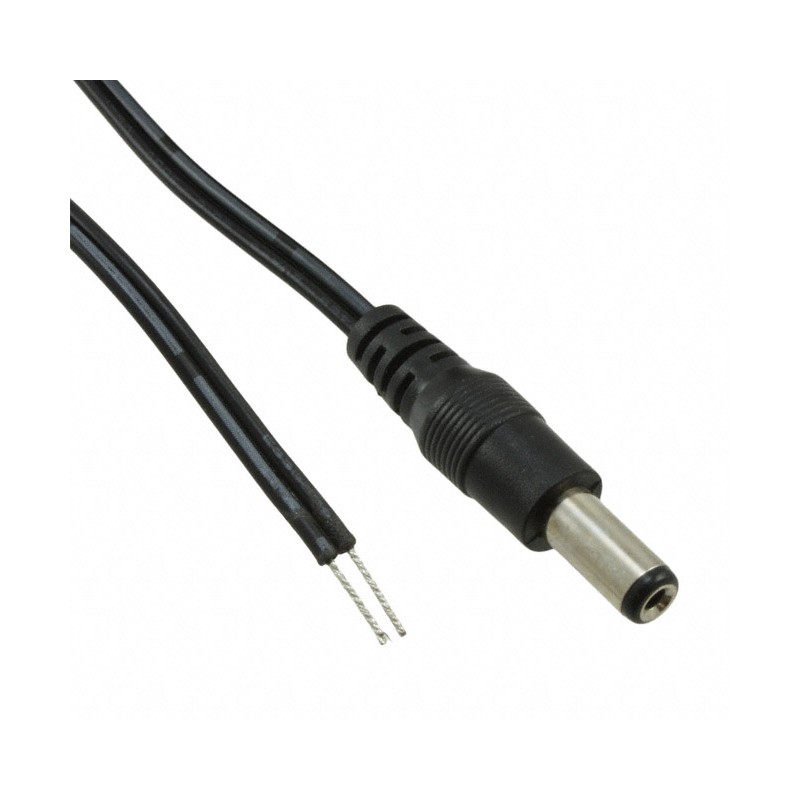 1 pcs : CA-2185 - Cable Assembly 2.1mm ID, 5.5mm OD Plug to Wire Leads Flat 6.0' (1.83m)